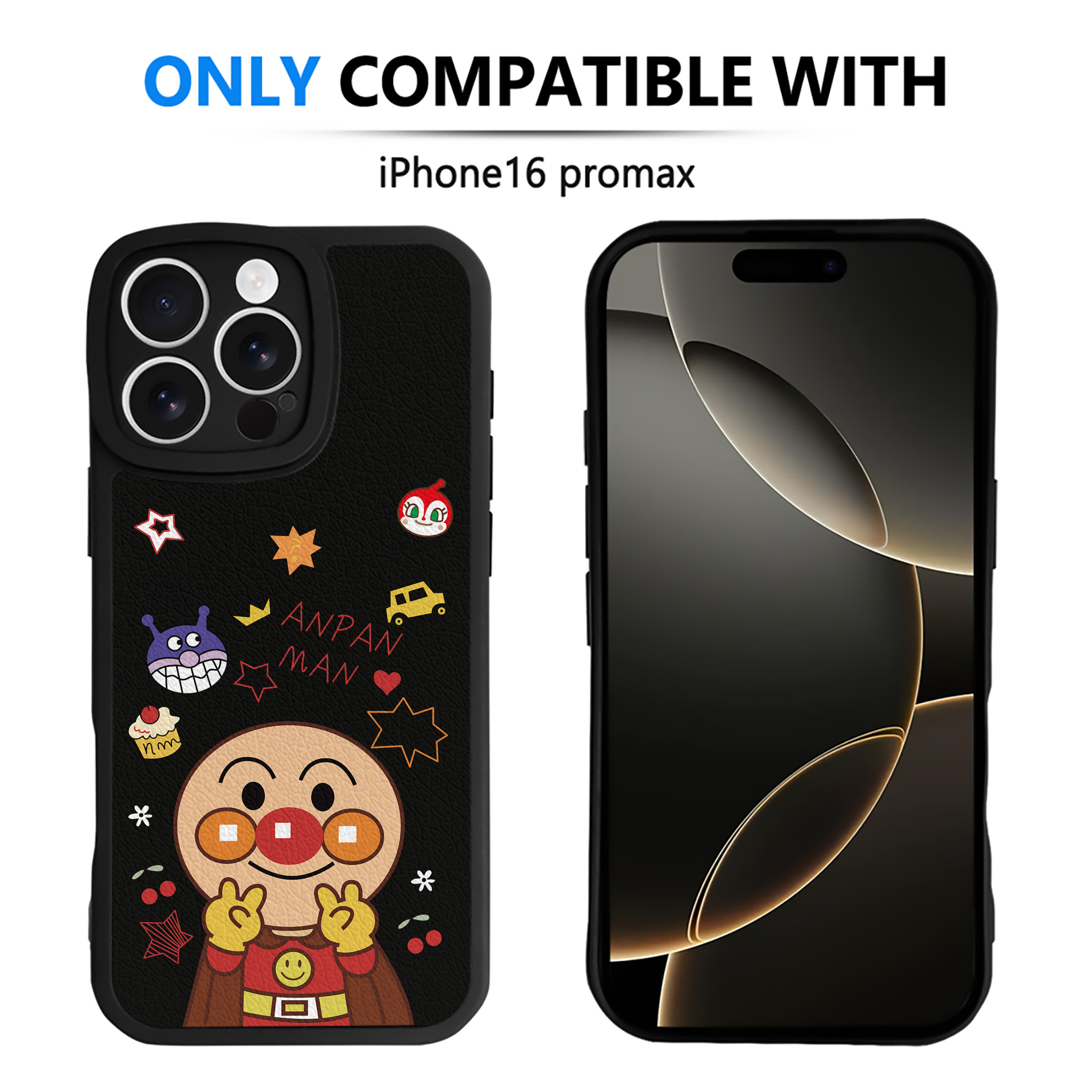 （画像用） アンパンマン Anpanman 【iPhone 16シリーズ対応】シリコンスマホケース（レザー調） 材質：シリコン